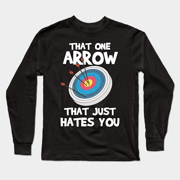 That One Arrow Archery Gift Print Archer Print Long Sleeve T-Shirt by Linco